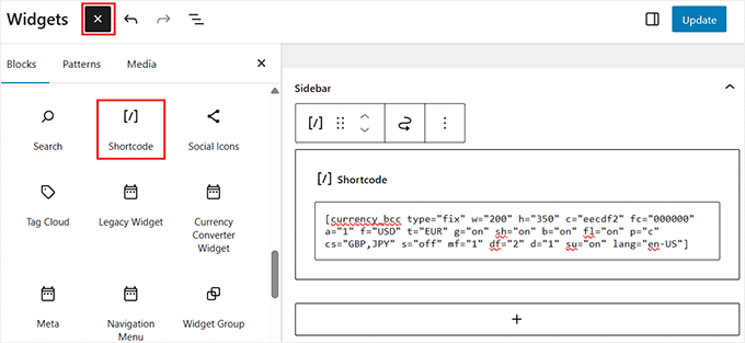 Add shortcode in your sidebar area
