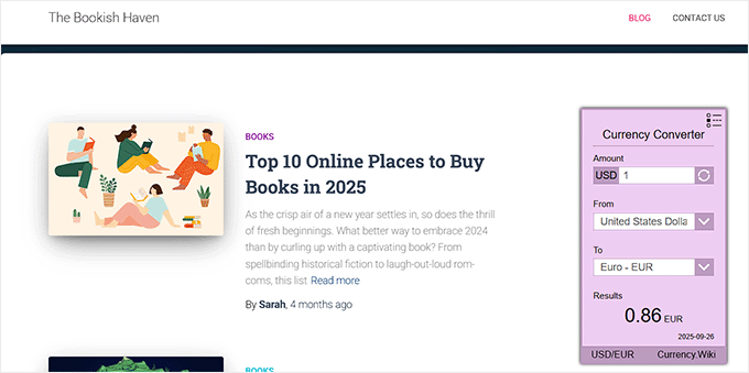 Currency converter preview
