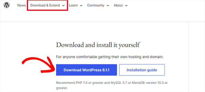 How to download WordPress