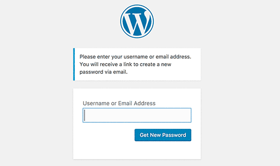 WordPress 密码恢复屏幕