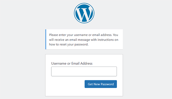 Enter your username or email address to reset password