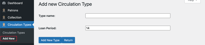 Adding a New Circulation Type