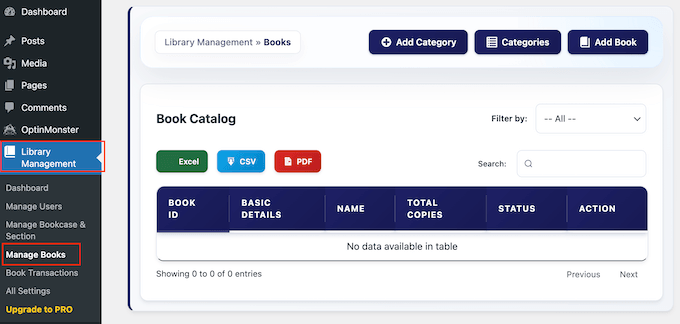 Managing books using an online system 