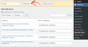 How to Merge and Bulk Edit Categories and Tags in WordPress