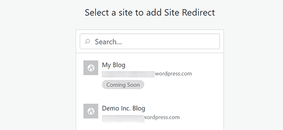 Select blog to redirect