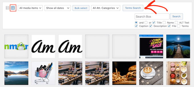 How to search images using tags and categories