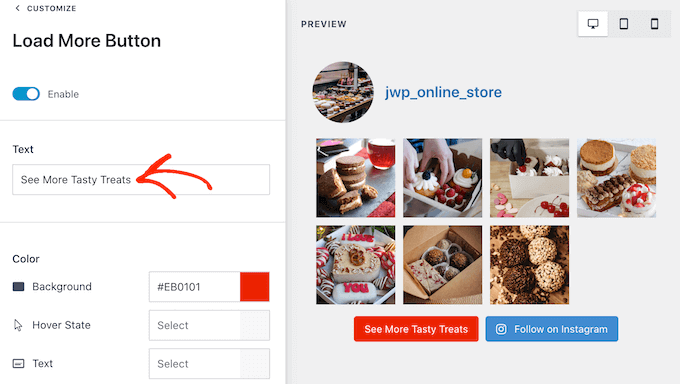 WebHostingExhibit customizing-load-more How to Display Instagram Photos in WordPress Sidebar Widget  