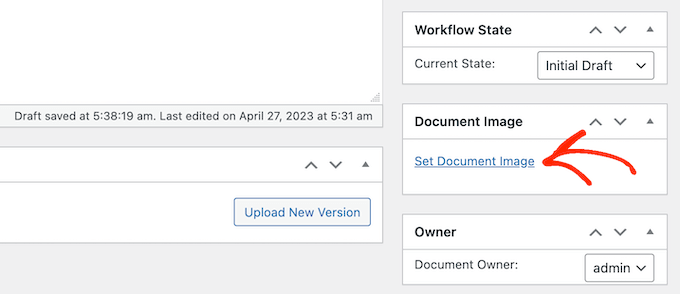 Добавление файла изображения в документ в WordPress