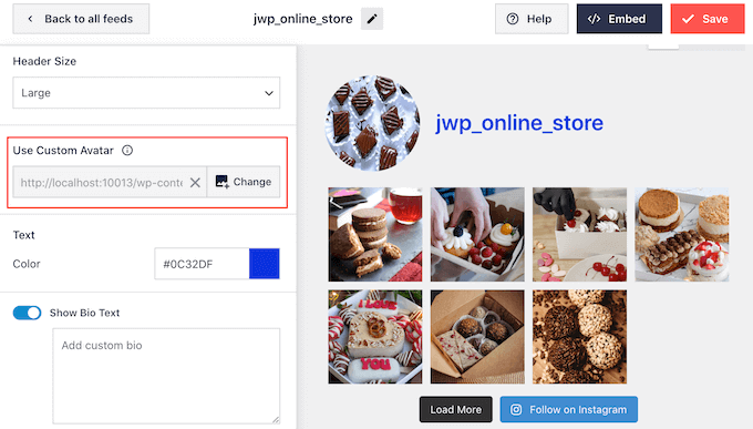 WebHostingExhibit show-custom-avatar- How to Display Instagram Photos in WordPress Sidebar Widget  