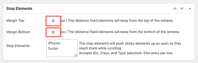 Adding padding to a sticky floating sidebar widget in WordPress