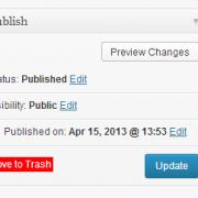 Move a post to trash in WordPress