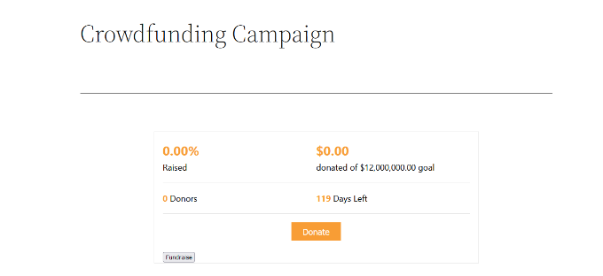 Crowdfunding preview in WP Charitable