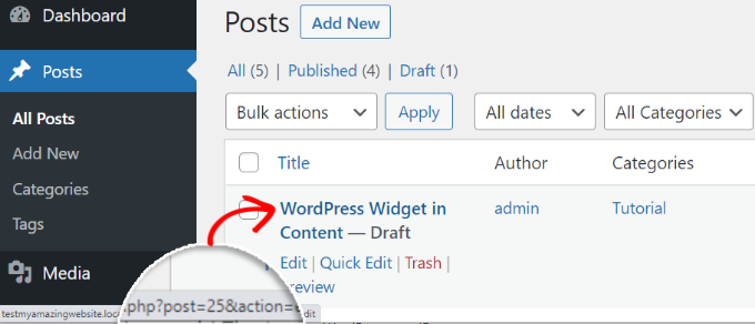 Find post ID in WordPress