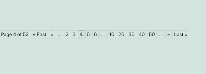 An example of numeric pagination in WordPress