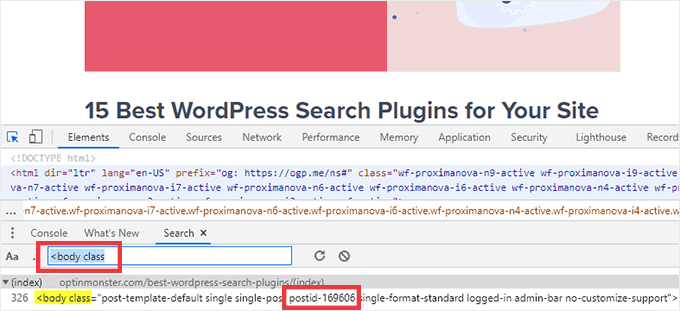 Finding the post id in the body class