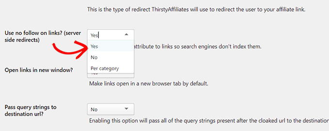 Add the nofollow attribute to affiliate links