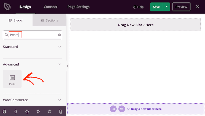 Adding a 'Posts' block to a custom page using SeedProd
