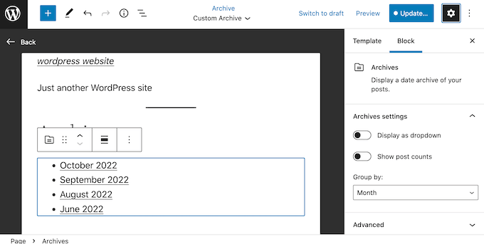 How to Create a Custom Archives Page in WordPress