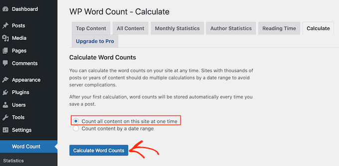 Get Word Count Statistics in WordPress