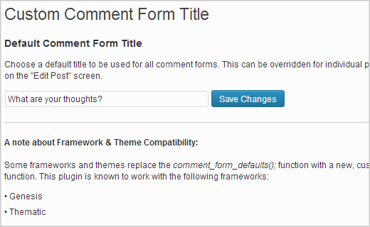Changer le titre du formulaire de commentaire dans WordPress