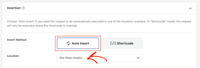 Automatically add code to the site wide header in WordPress