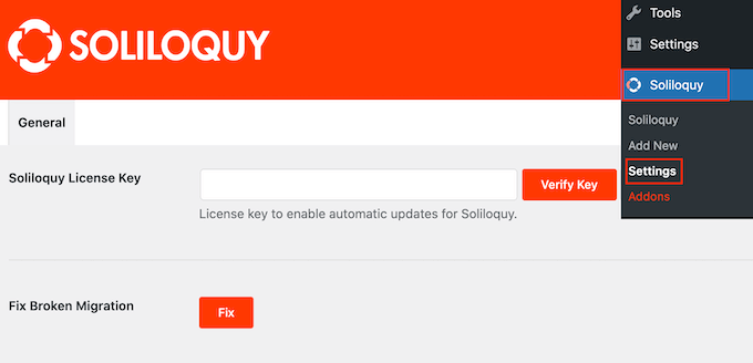 Activating the Soliloquy WordPress plugin