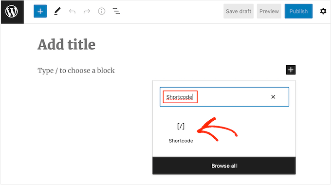 WebHostingExhibit adding-shortcode-block How to Add Stripe QR Code Payment in WordPress (2 Easy Ways)  