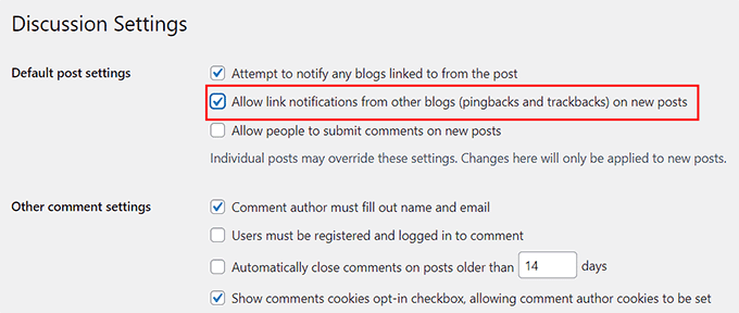 Check the option to be notified when someone links to your post in their articles