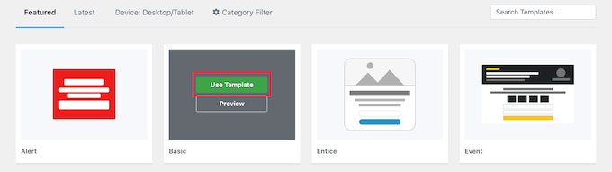 Choose campaign template