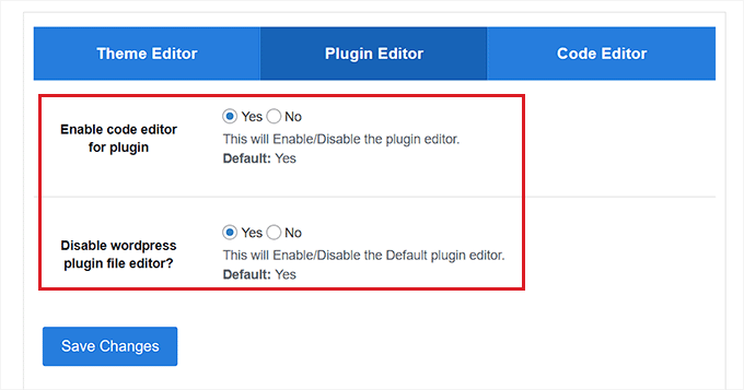 Configure plugin editor settings
