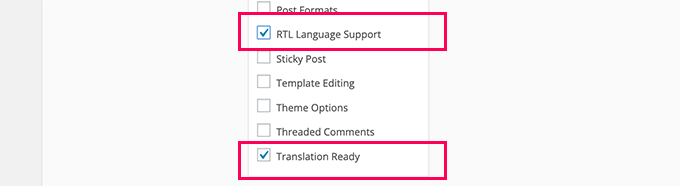 Right to Left language support