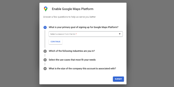 Répondez à quelques questions pour google maps