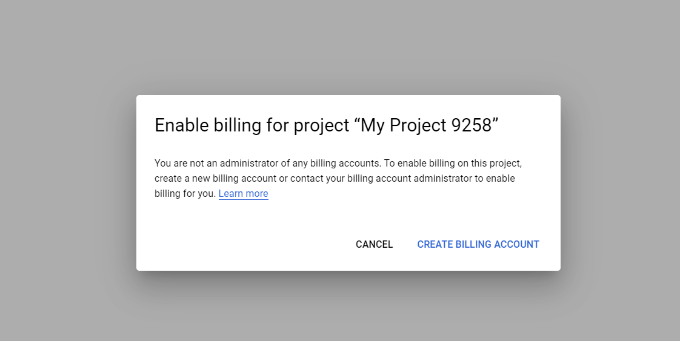 Create a billing account