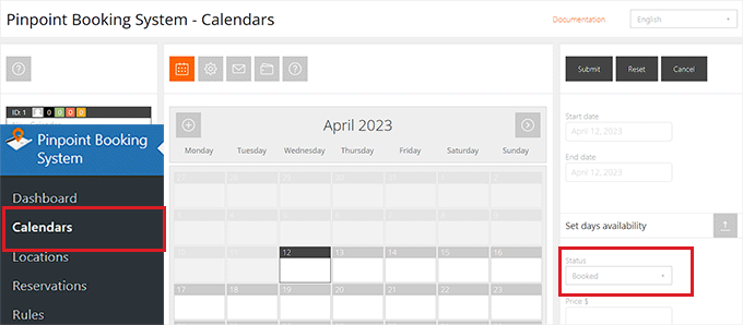 Visit the Calendar page and click on the new calendar to open up its settings