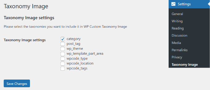 Enable taxonomy images for category