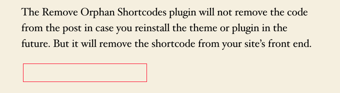 The Remove Orphan Shortcode Plugin Hides Unused Shortcode