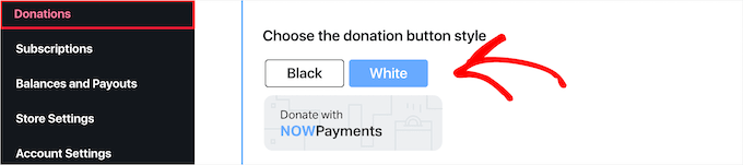 选择捐赠按钮颜色
