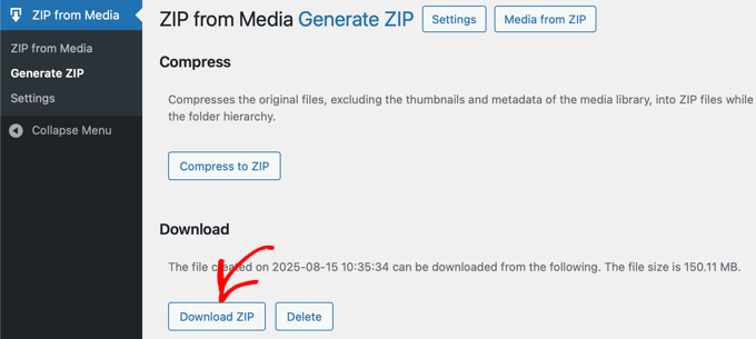Scaricare il file ZIP sul tuo computer Scaricare il file ZIP sul tuo computer