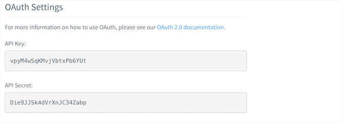 API settings, on the Disqus website