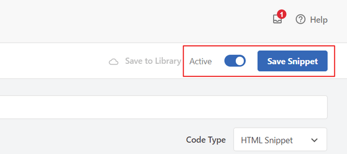 Activate and save ad code in WPCode plugin