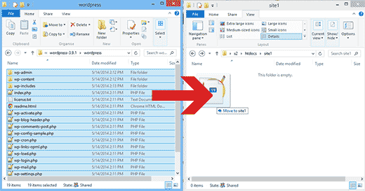 Copy paste WordPress files to your USB drive