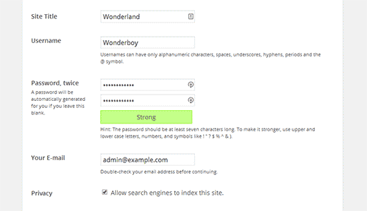 Provide your site information Provide your site information