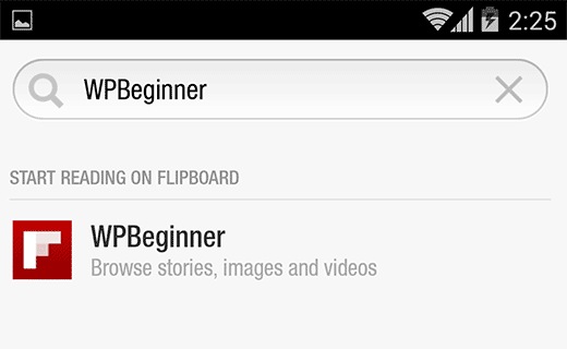 Search Flipboard for WPBeginner