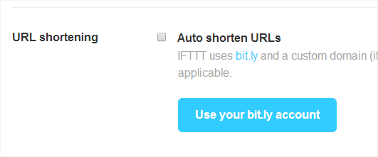 Désactiver le raccourcissement d'URL dans IFTTT