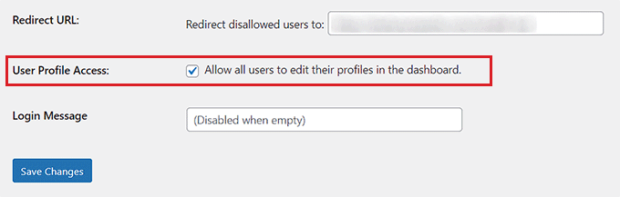 Provide user profile access