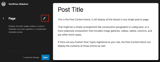 Inserting page content into a WordPress theme