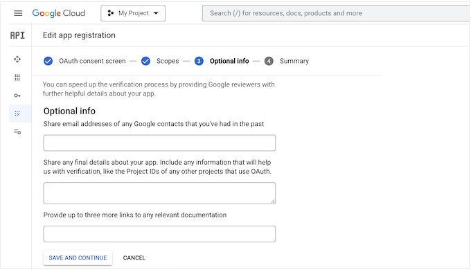 Verifying your app in the Google Console