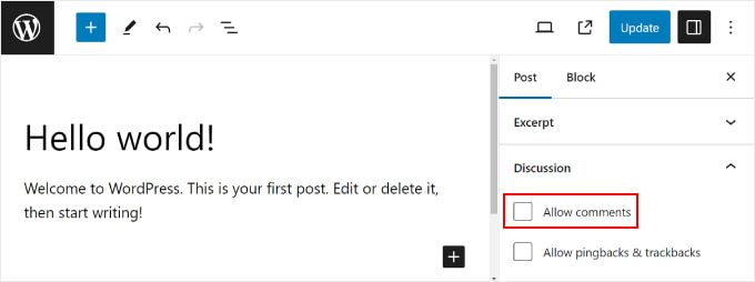 Disabling the comment section on an individual WordPress post
