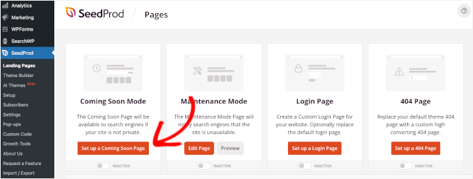 Set Up Coming Soon Page in SeedProd
