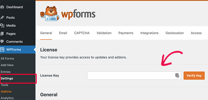WPForms 许可证密钥